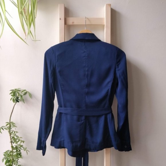 Modcloth Navy Blue Women's Blazer with Tie Waist XS - Picture 2 of 7
